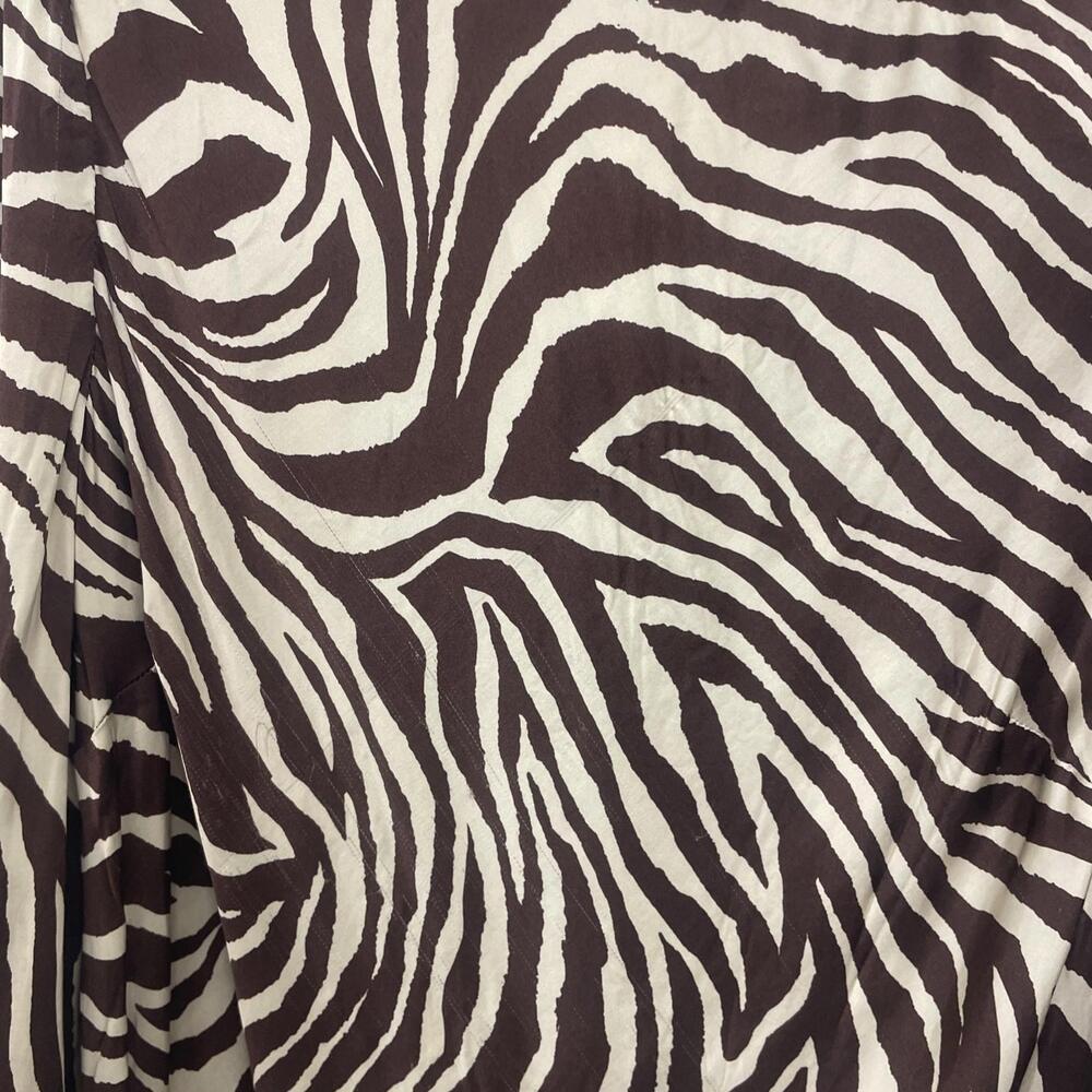 Revolve Stone Cold Fox Dress Basier Dress brown zebra satin size L $228msrp - Picture 6 of 9